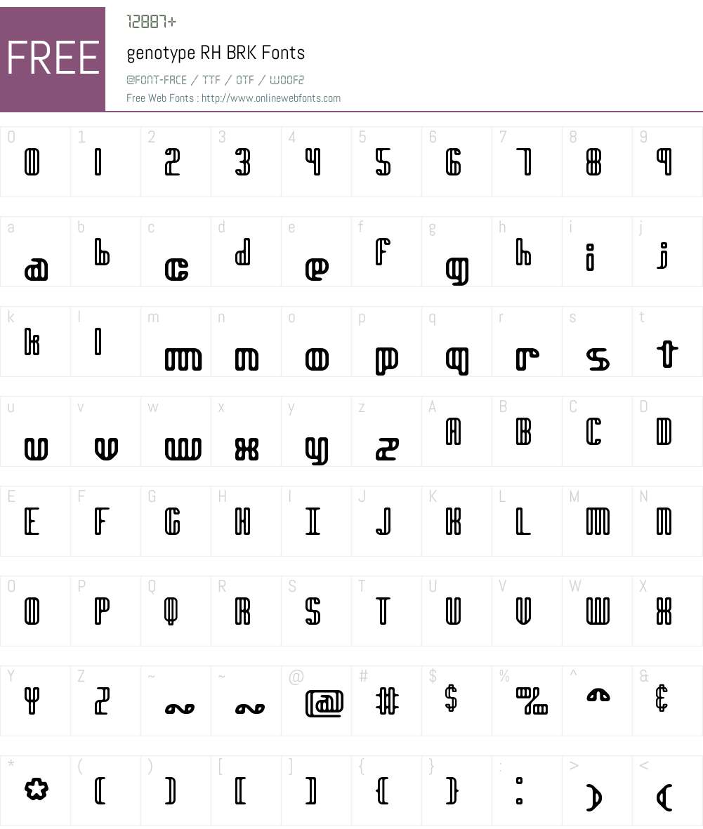 genotype RH BRK Font Screenshots