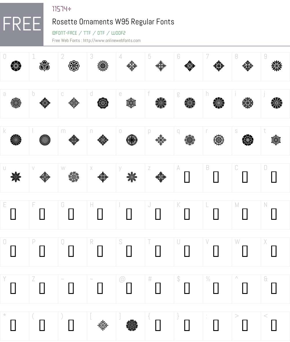 Rosette Ornaments Font Screenshots