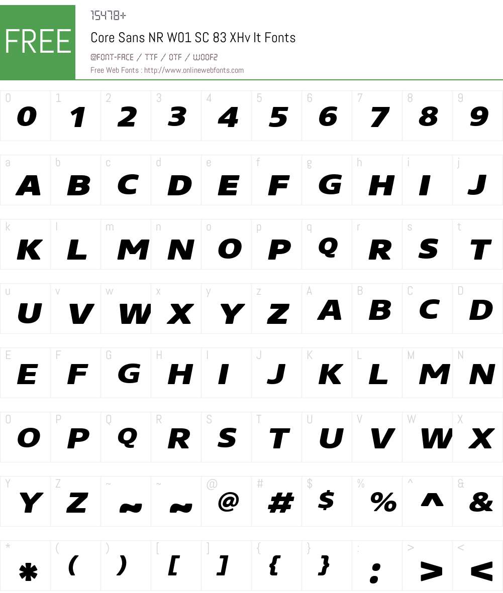 CoreSansNRW01-SC83XHvIt Font Screenshots