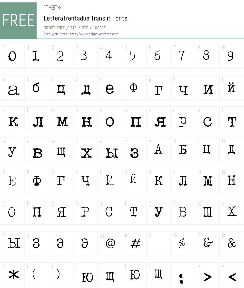 LetteraTrentadue Font Screenshots