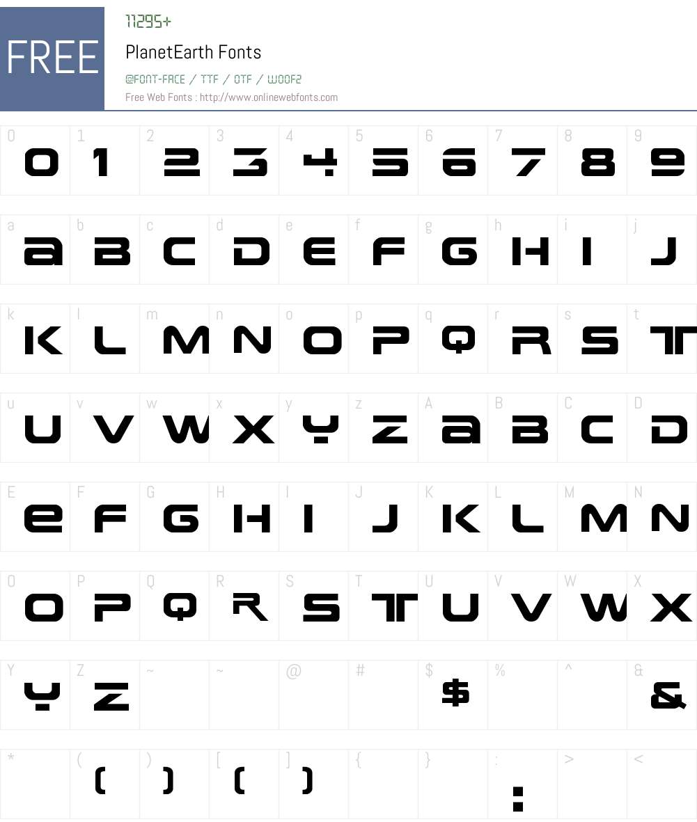 Planet Font Screenshots