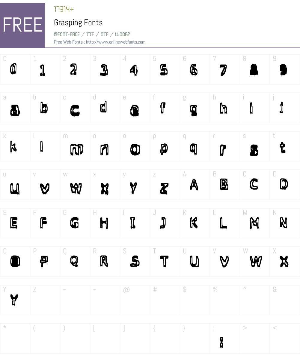 Grasping Font Screenshots