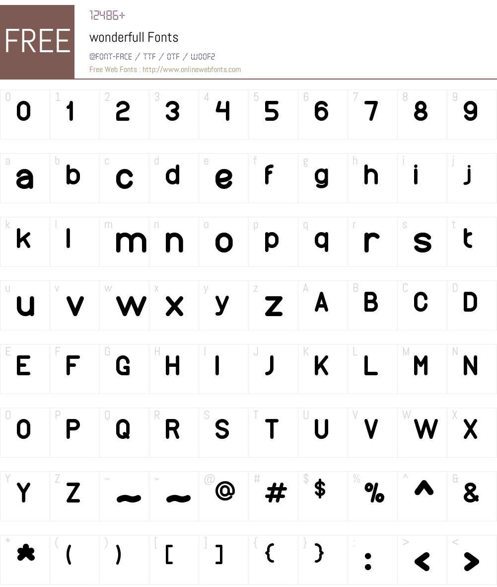 wonderfull Font Screenshots