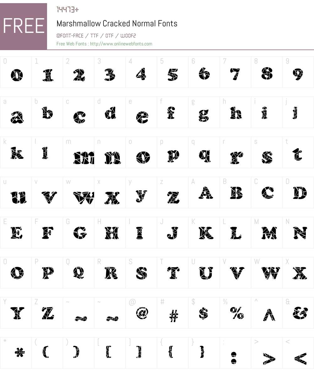 Marshmallow Cracked Font Screenshots