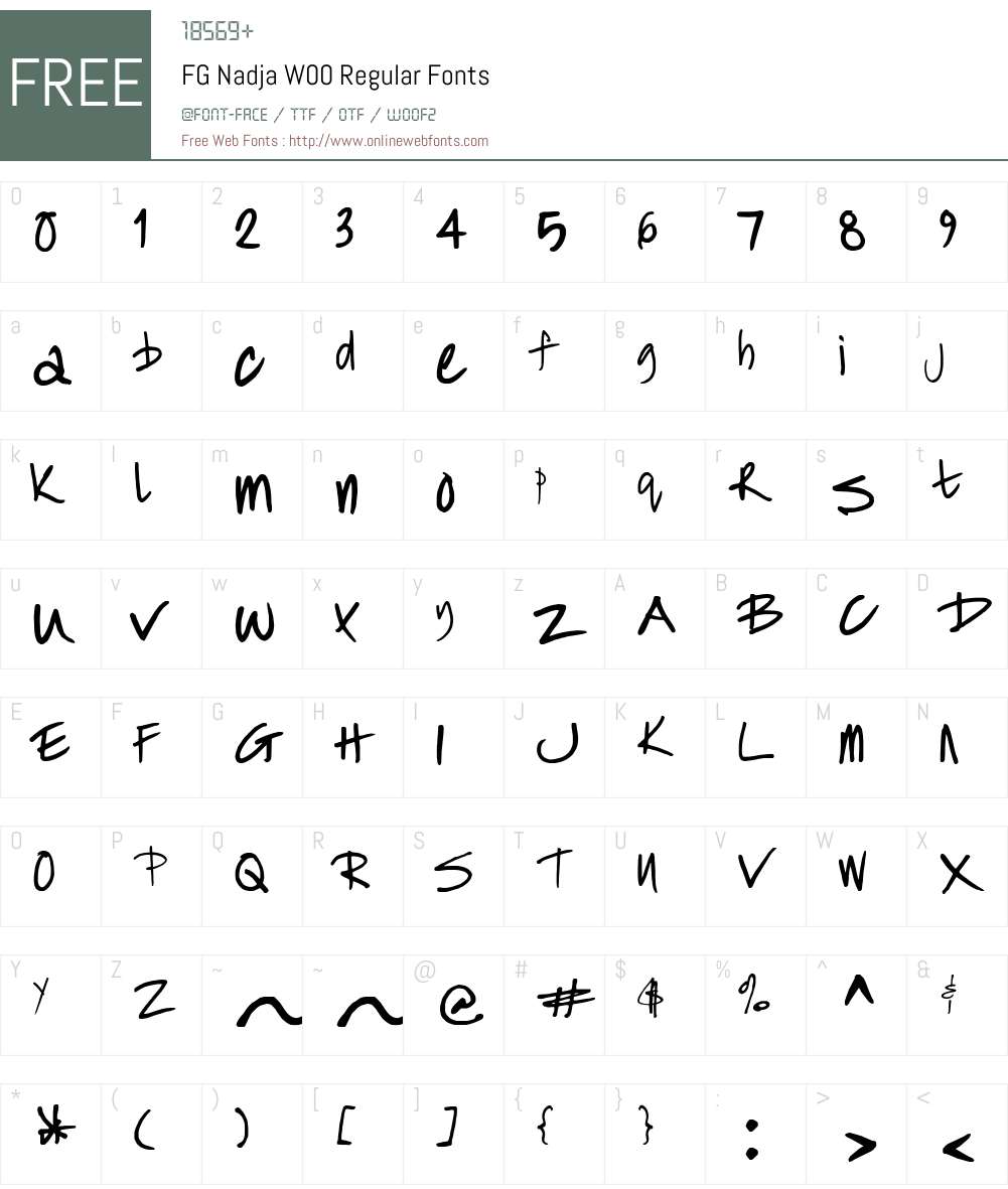 FGNadjaW00-Regular Font Screenshots