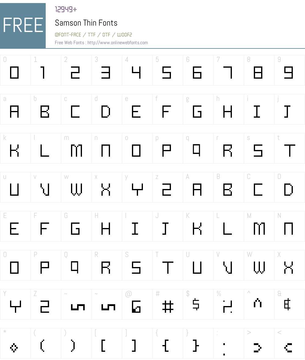 Samson Font Screenshots