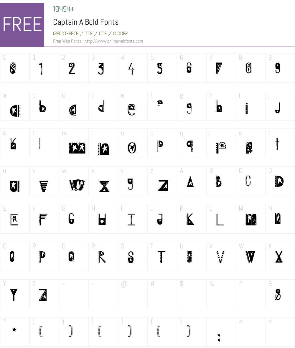 Captain A Bold 1.00 September 26, 2014, initial release Fonts Free ...