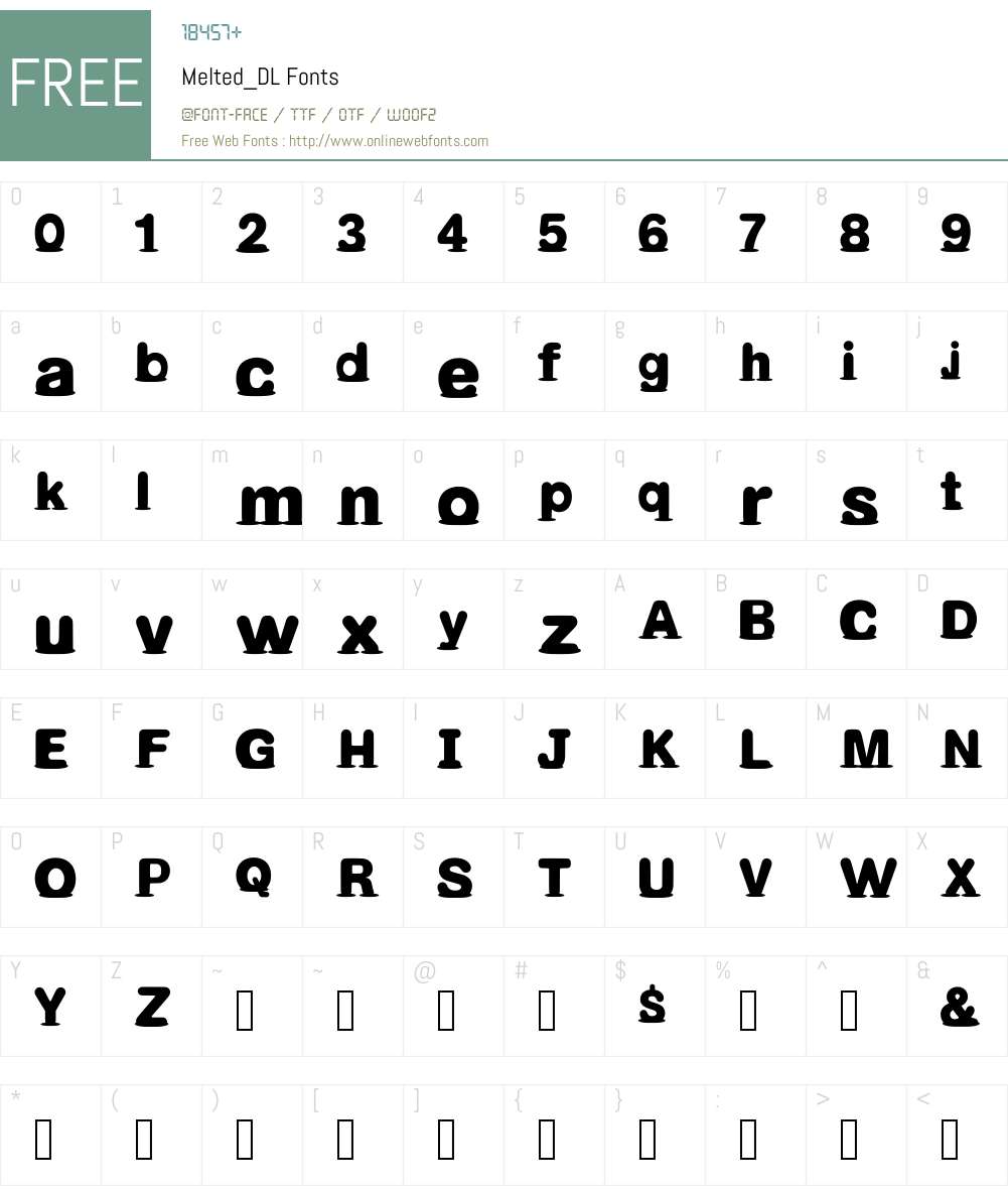 Melted_DL Font Screenshots