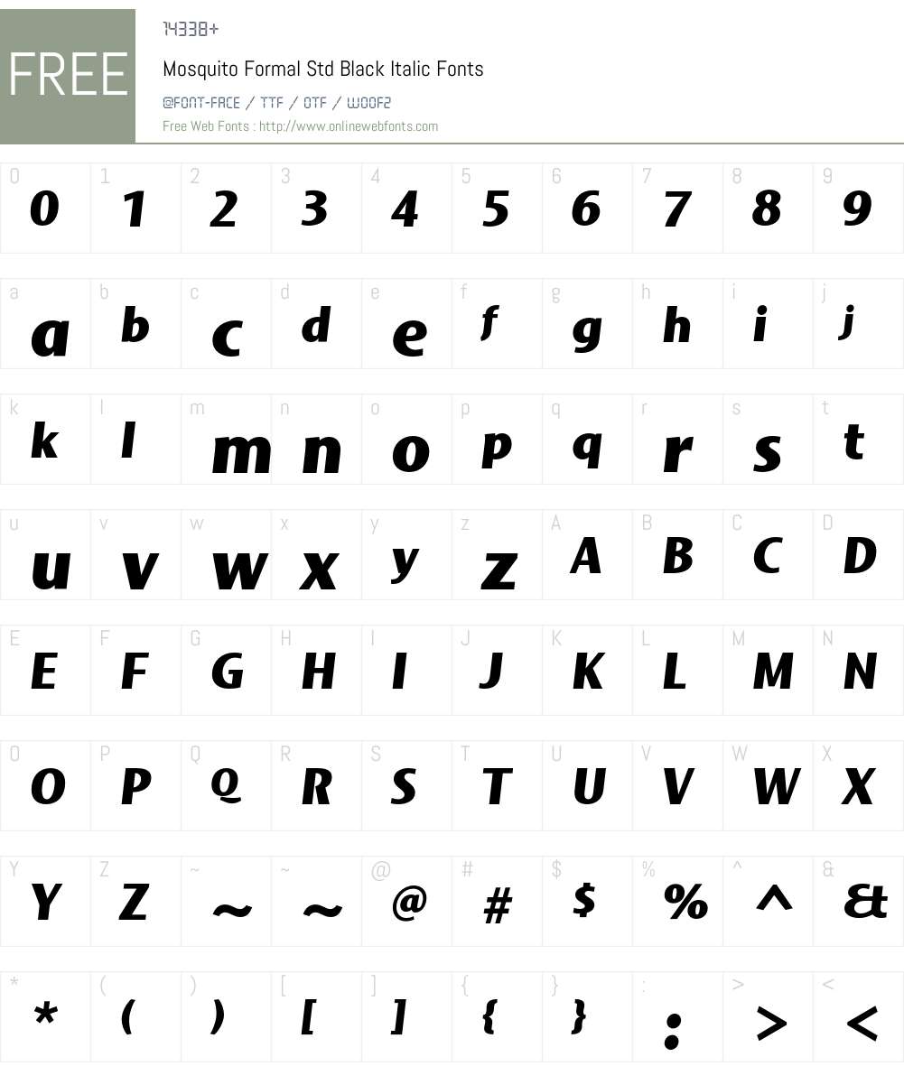 Mosquito Formal Std Font Screenshots