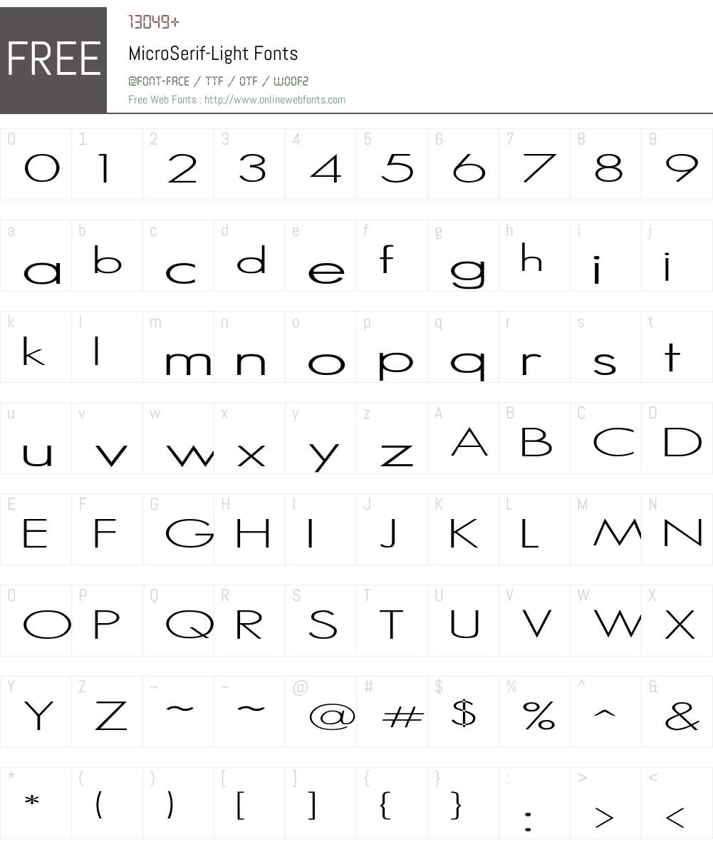 MicroSerif-Light Font Screenshots