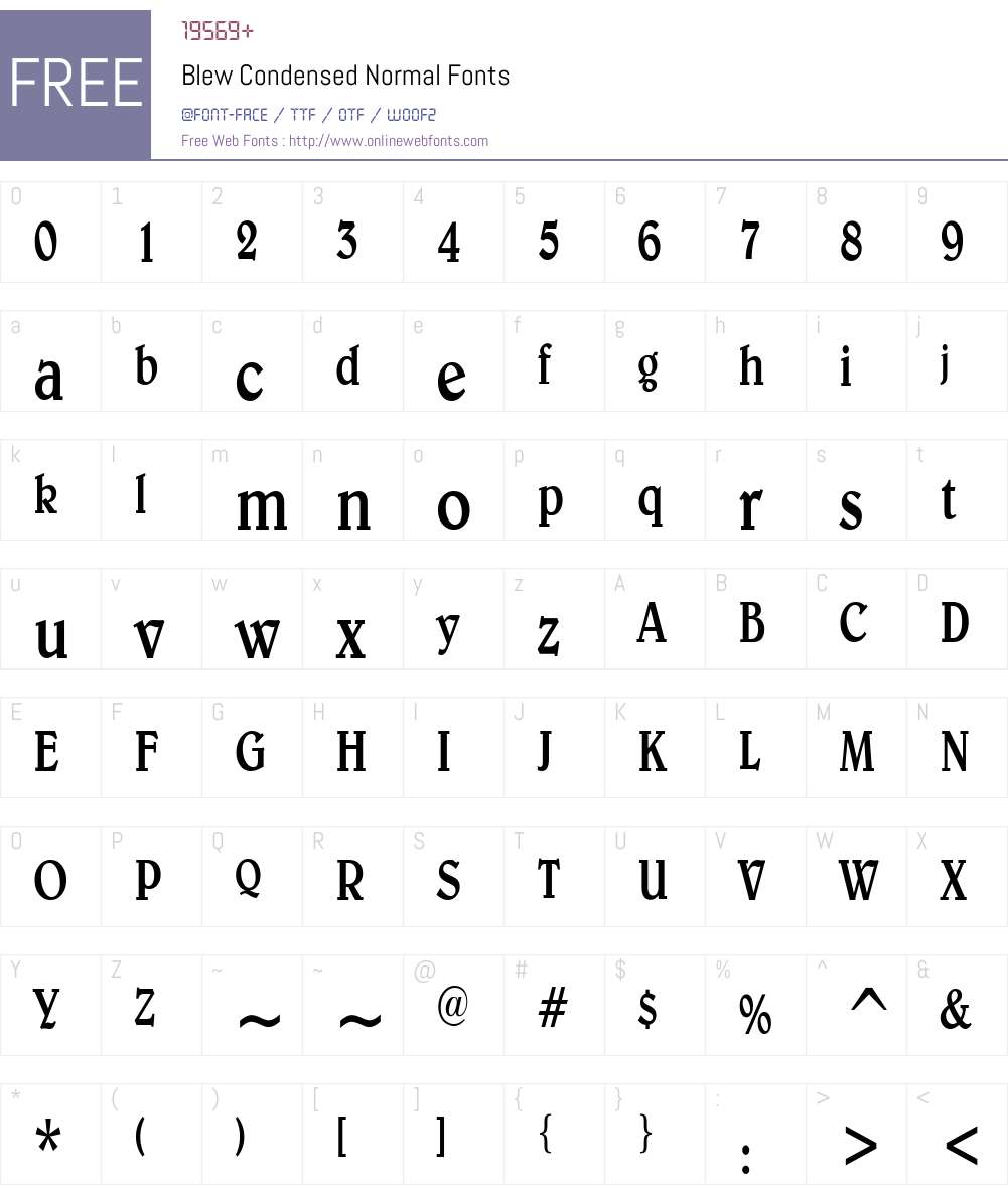 Blew Condensed Font Screenshots