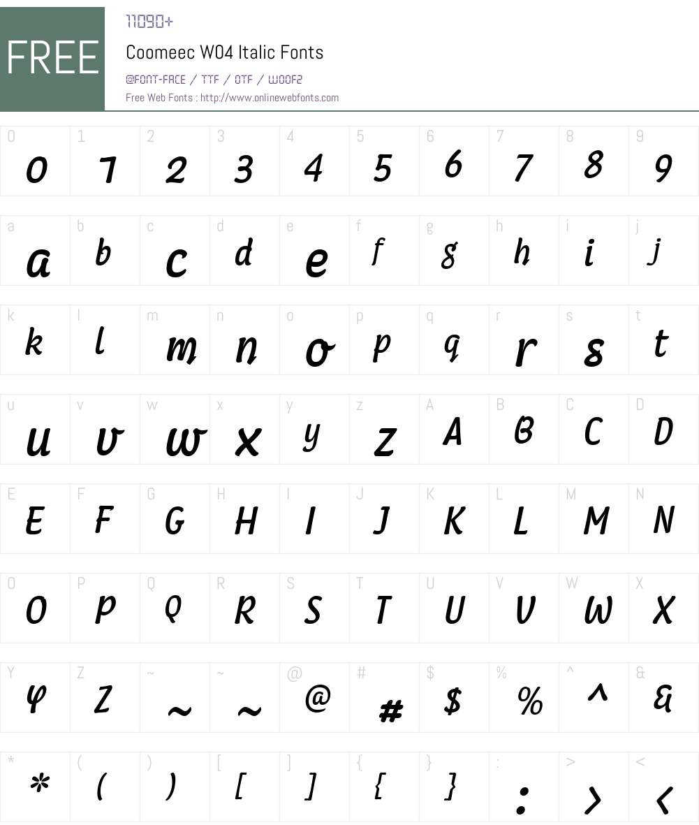 Coomeec Font Screenshots