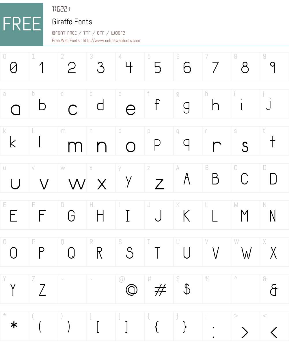 Giraffe Font Screenshots