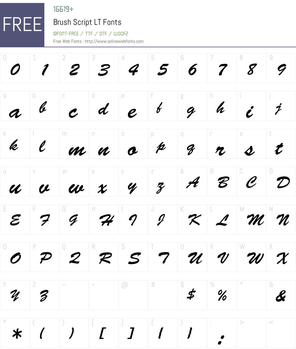 Brush Script LT Font Screenshots