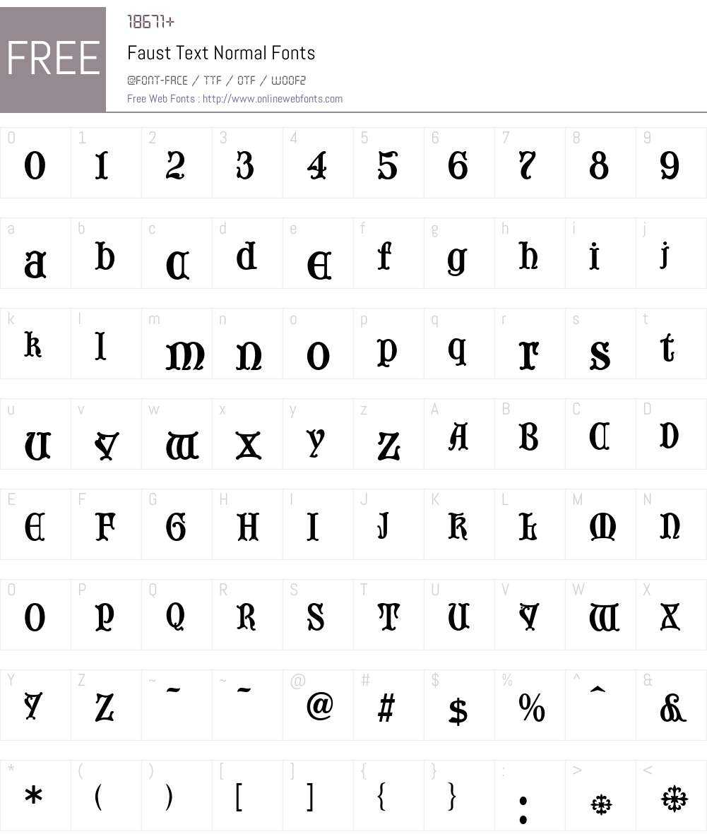 FaustTextNormal Font Screenshots