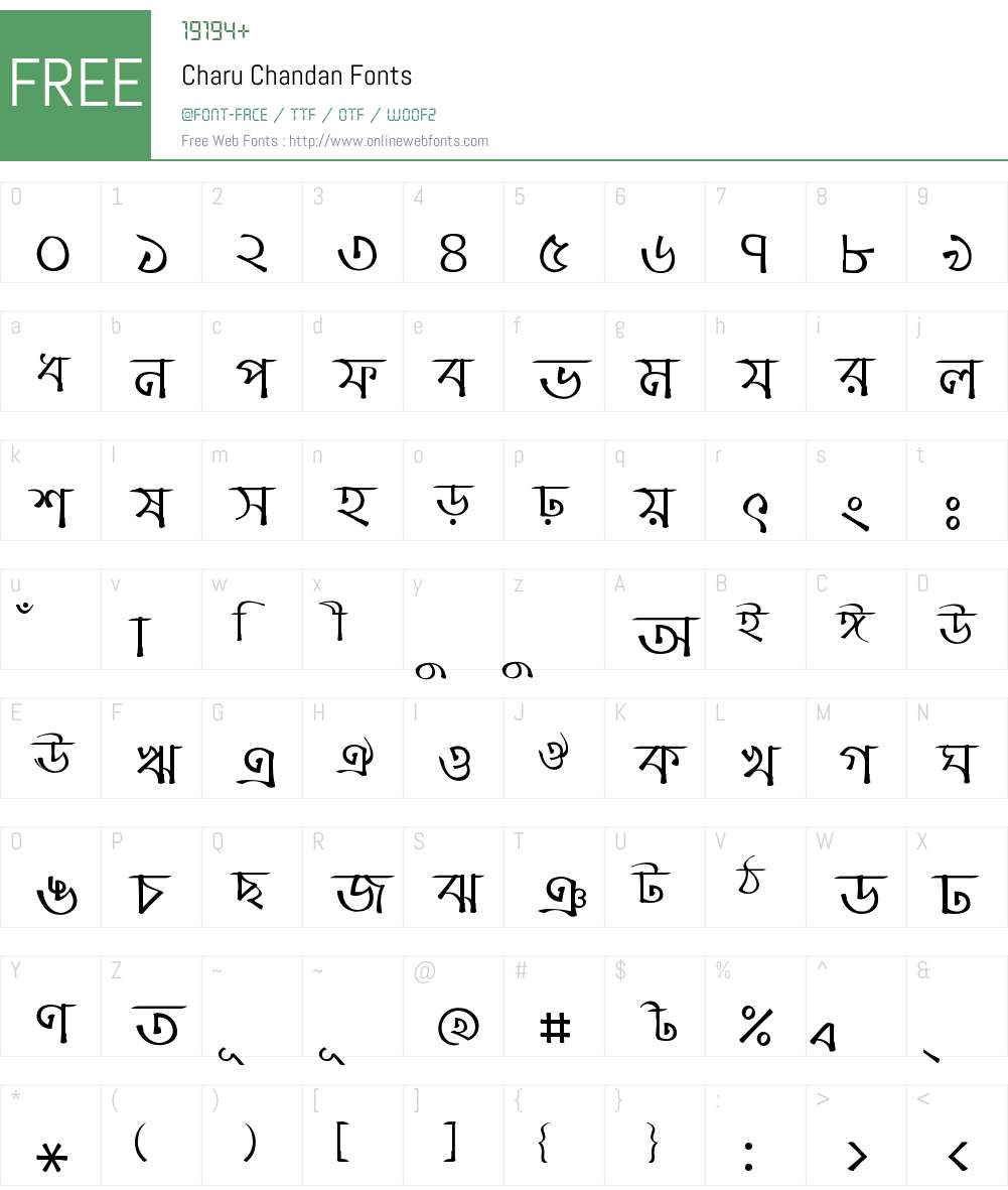 Charu Chandan Font Screenshots