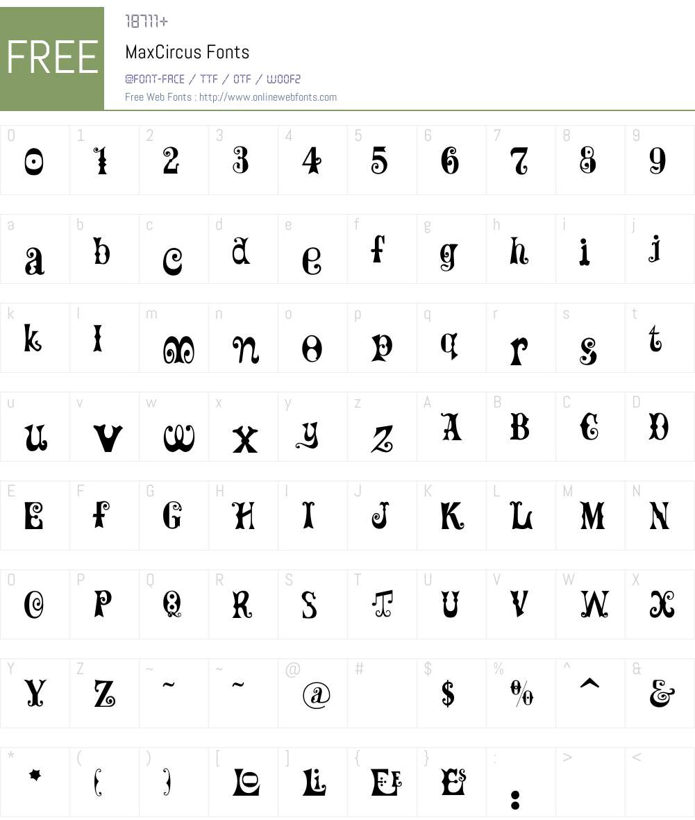 MaxCircus Font Screenshots