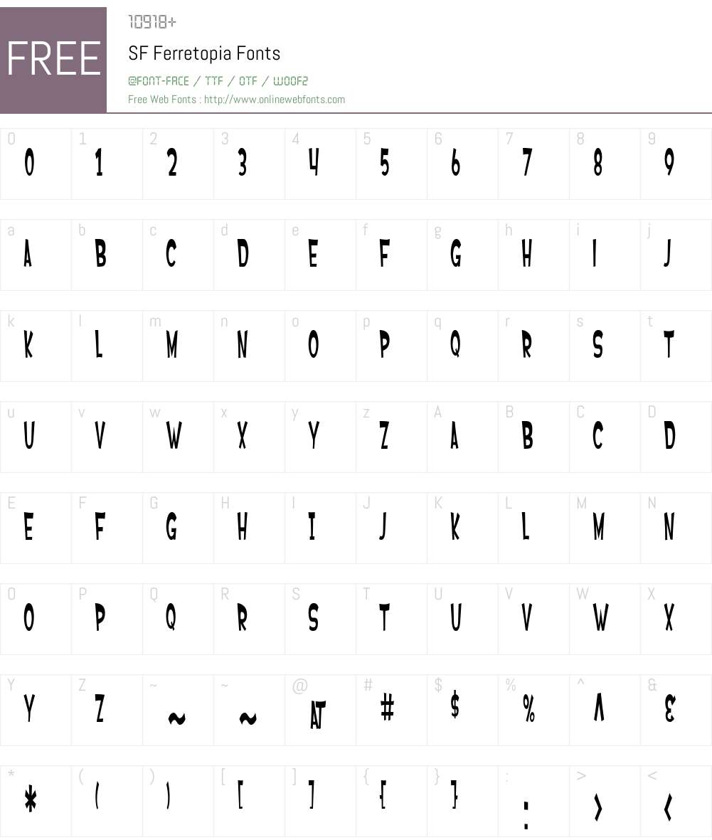 SF Ferretopia Font Screenshots