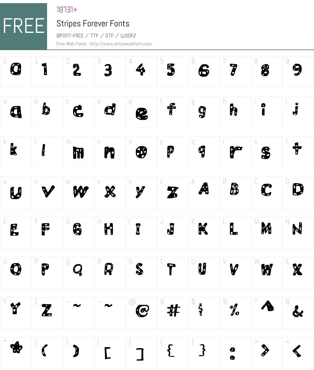 Stripes Forever Font Screenshots