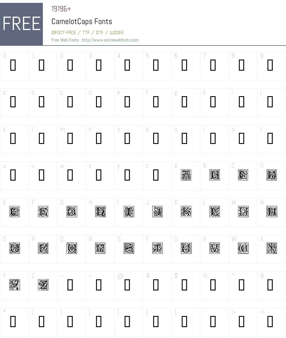 CamelotCaps Font Screenshots