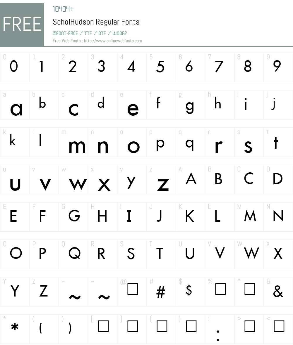 ScholHudson Font Screenshots