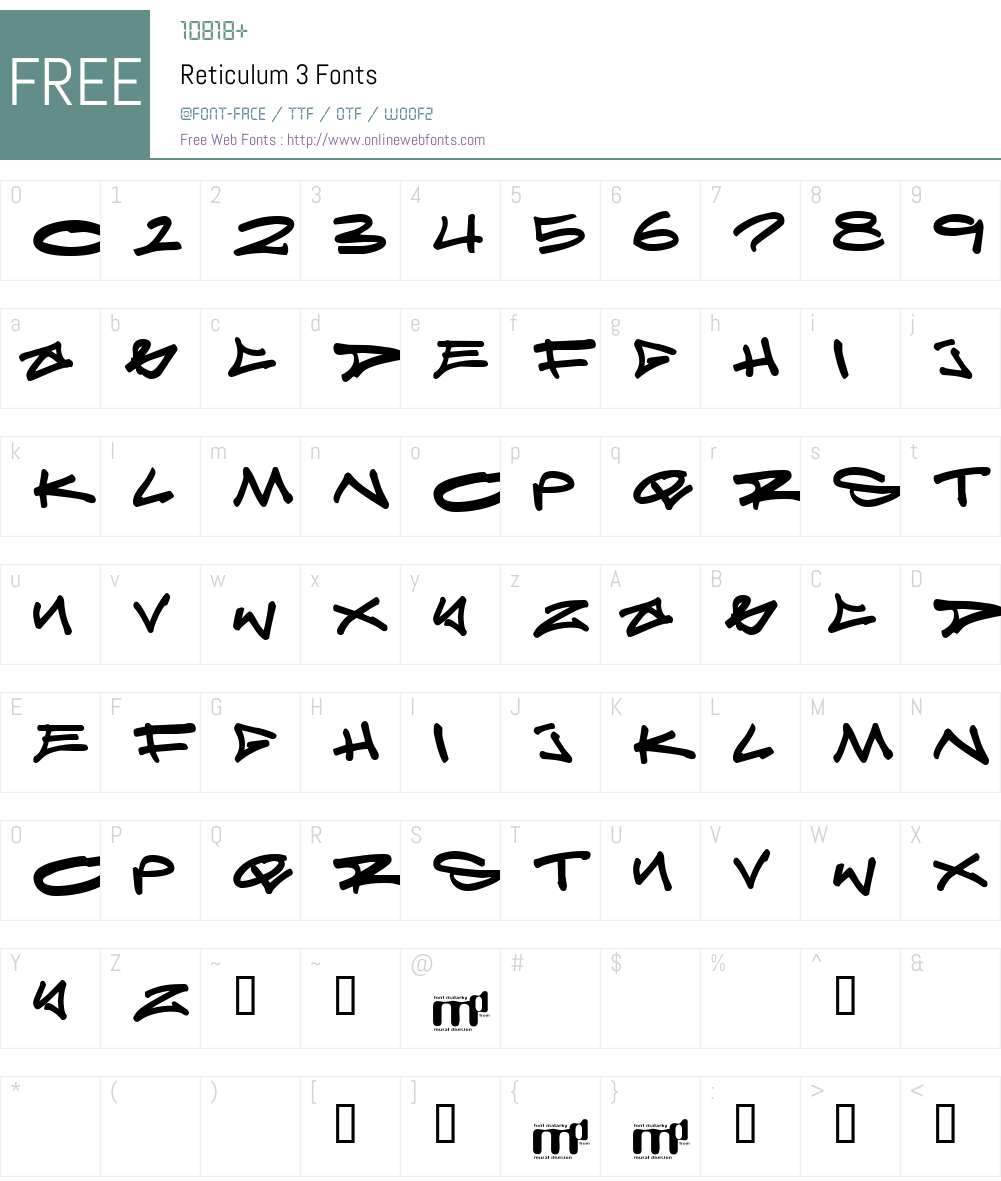 Reticulum 3 Font Screenshots