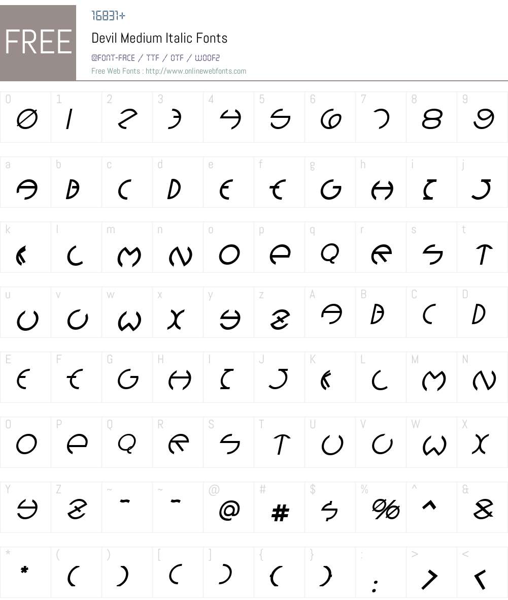 Devil Medium Font Screenshots