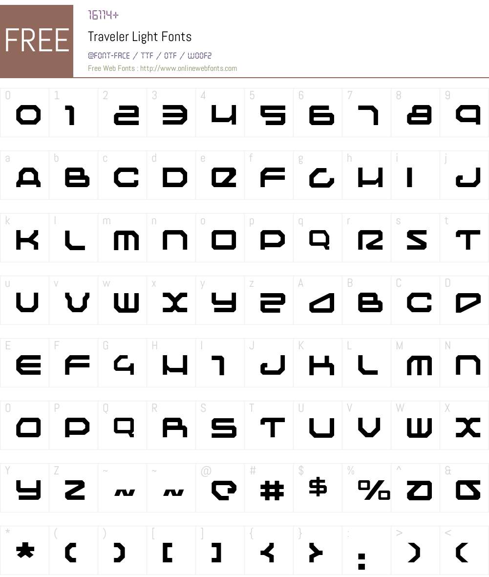 Traveler Light Font Screenshots
