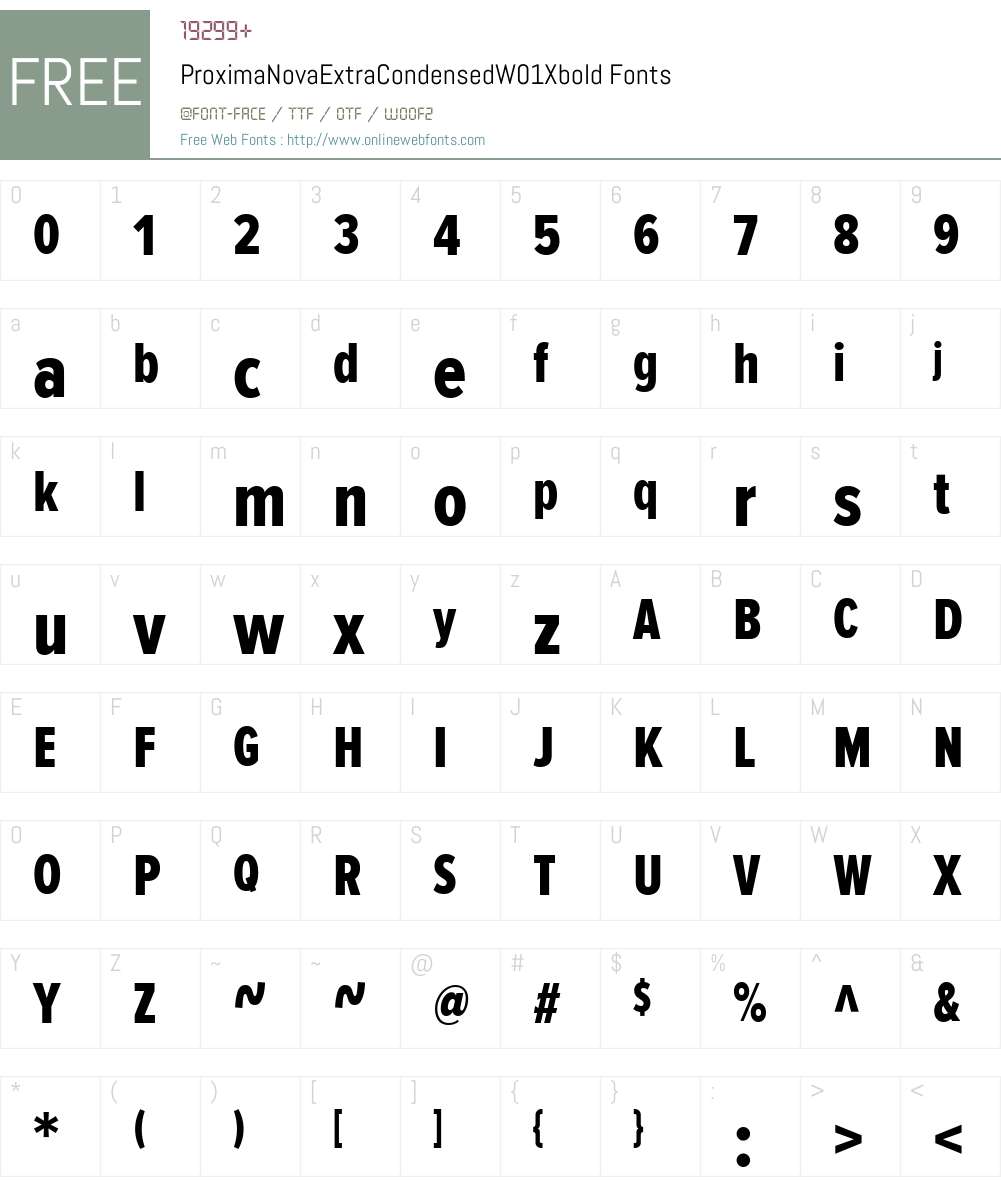 ProximaNovaExtraCondensedW01-Xbold Font Screenshots