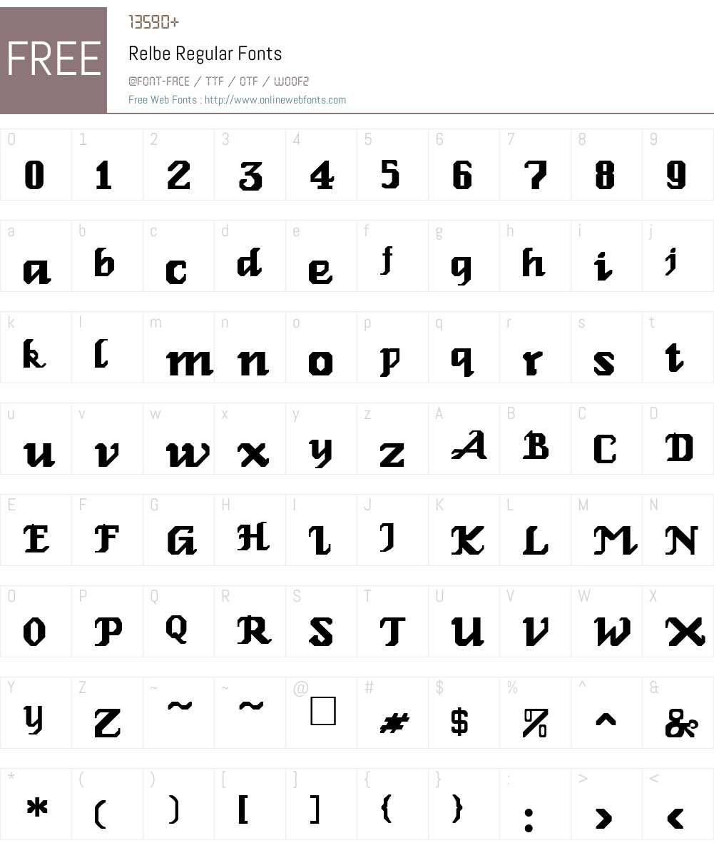 Relbe Font Screenshots