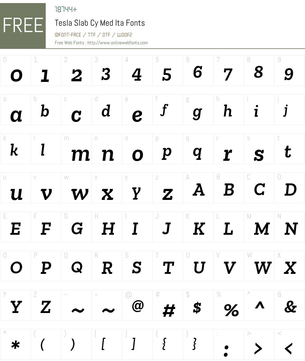 Tesla Slab Cy Med Font Screenshots