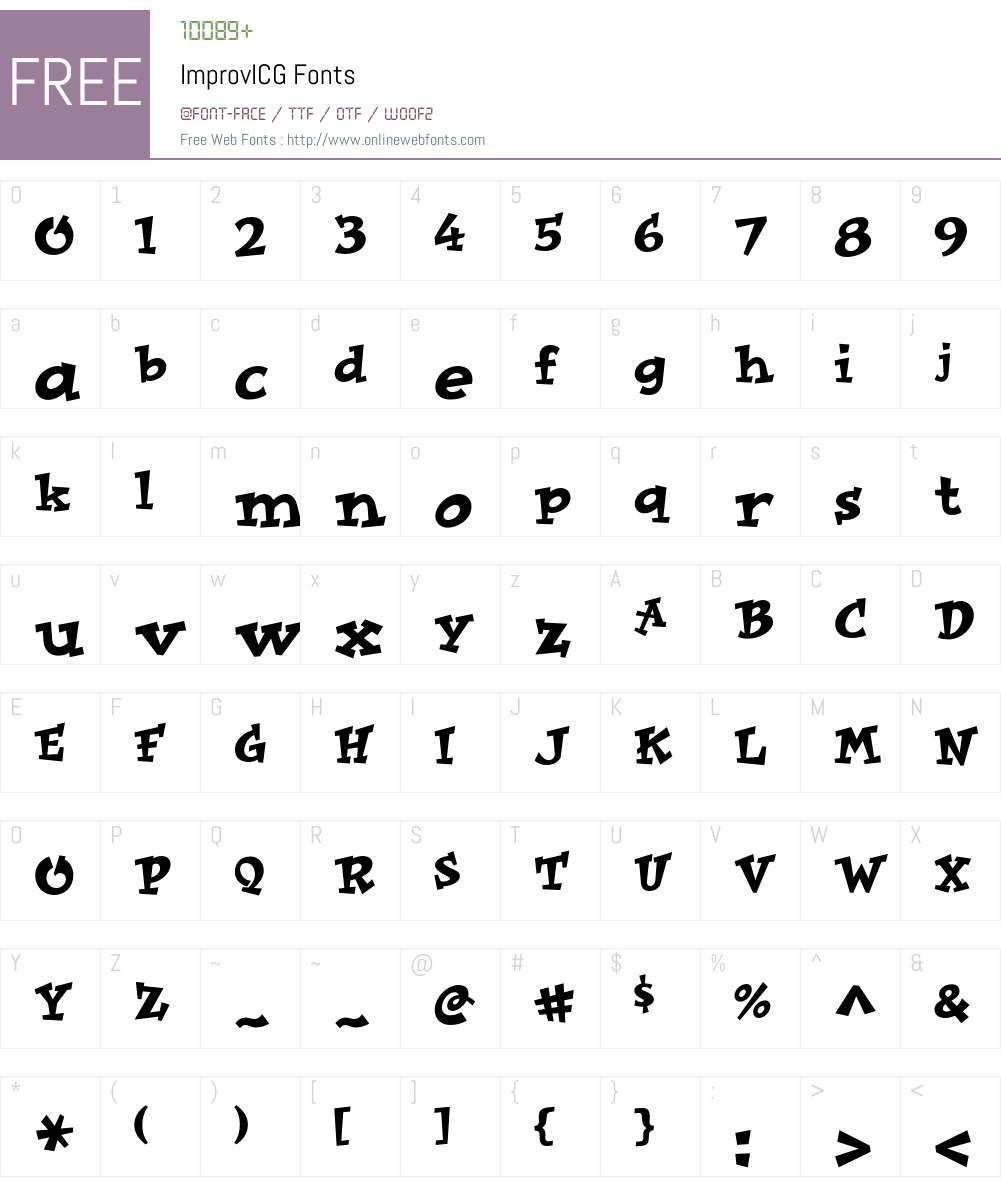 ImprovICG Font Screenshots