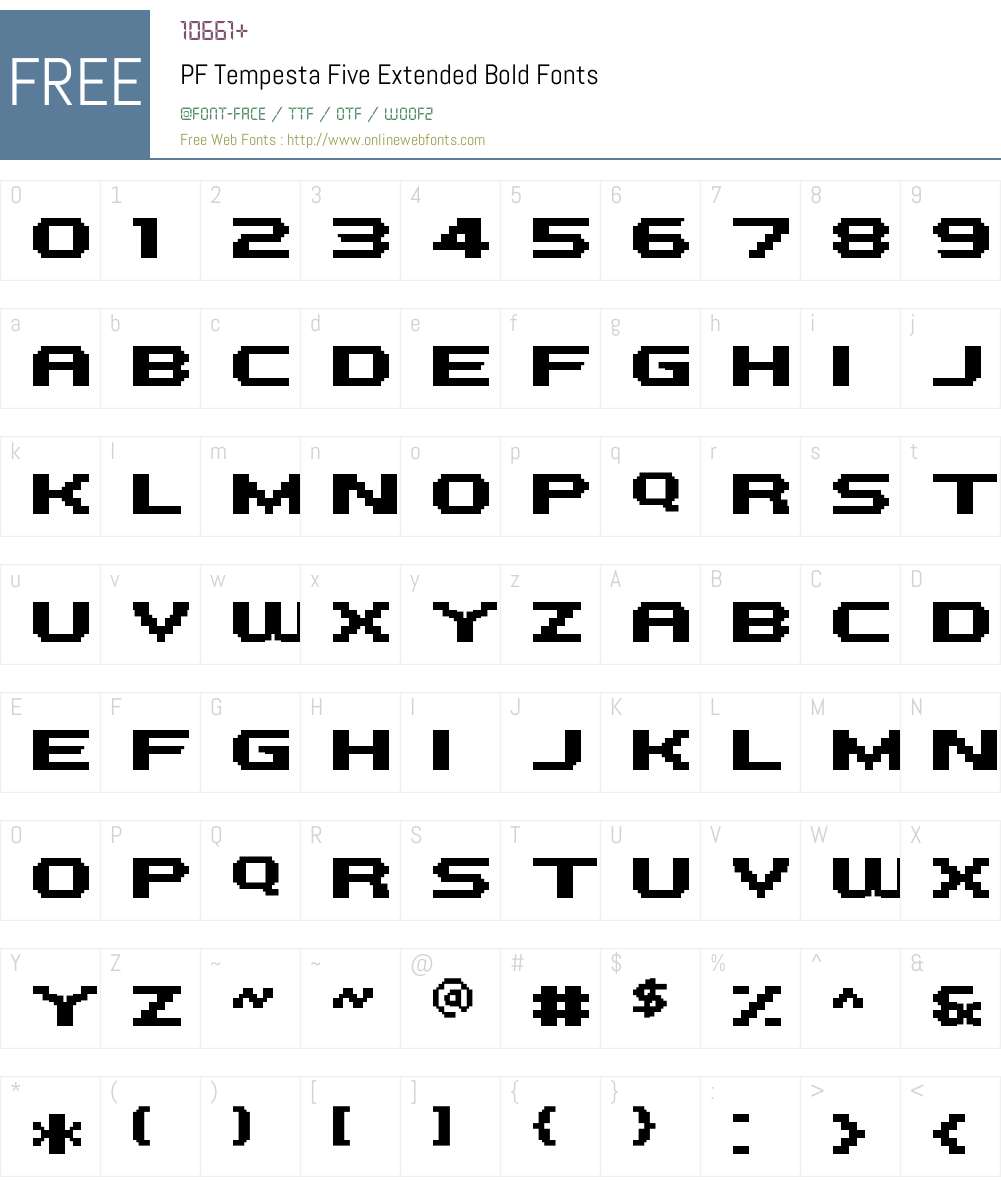 PF Tempesta Five Extended Font Screenshots