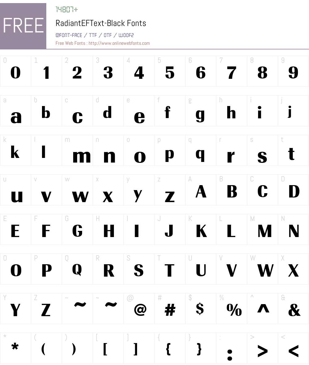 RadiantEFText Font Screenshots