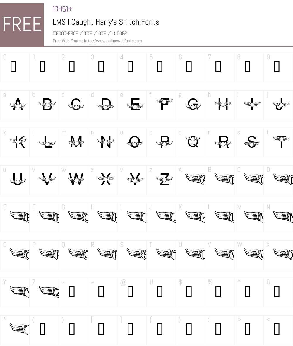 LMS I Caught Harry's Snitch Font Screenshots