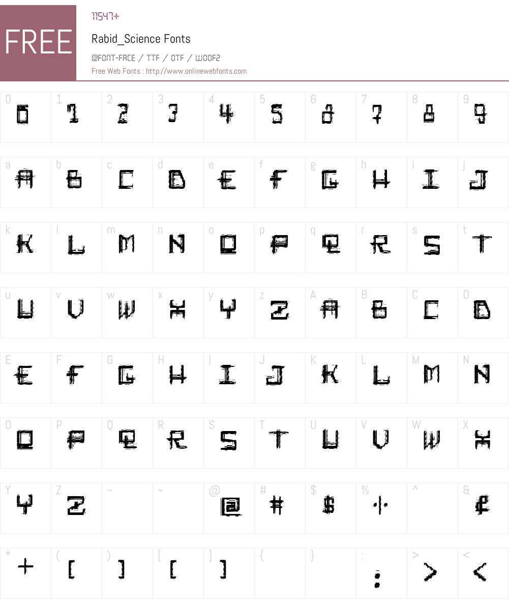 Rabid_Science Font Screenshots