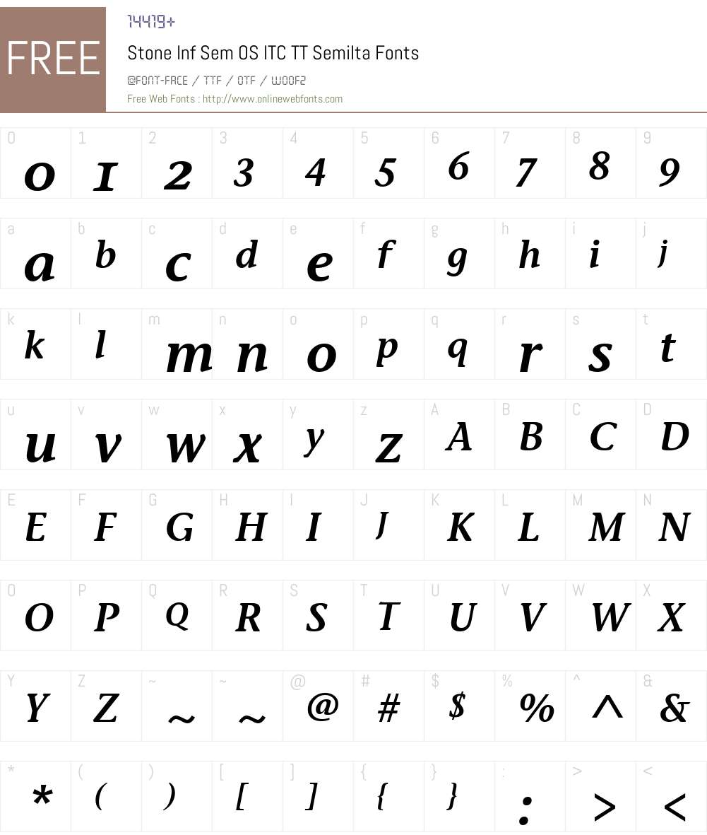 Stone Inf Sem OS ITC TT Font Screenshots
