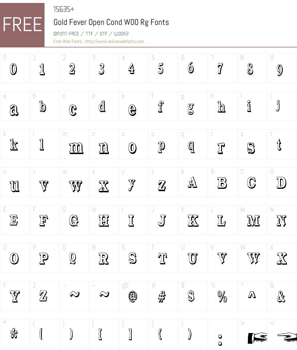 GoldFeverOpenCondW00-Rg Font Screenshots