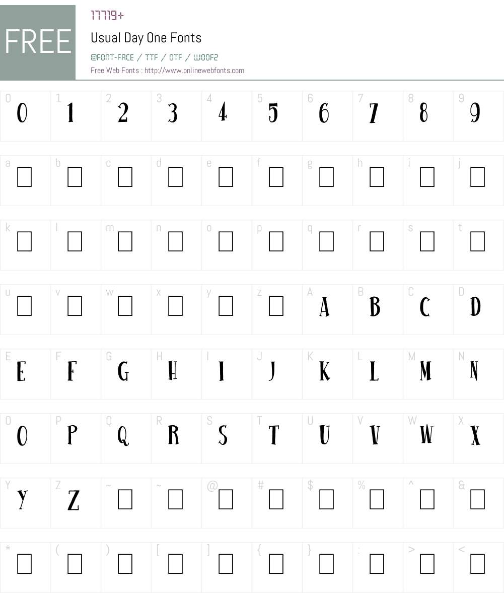 Usual Day One Font Screenshots