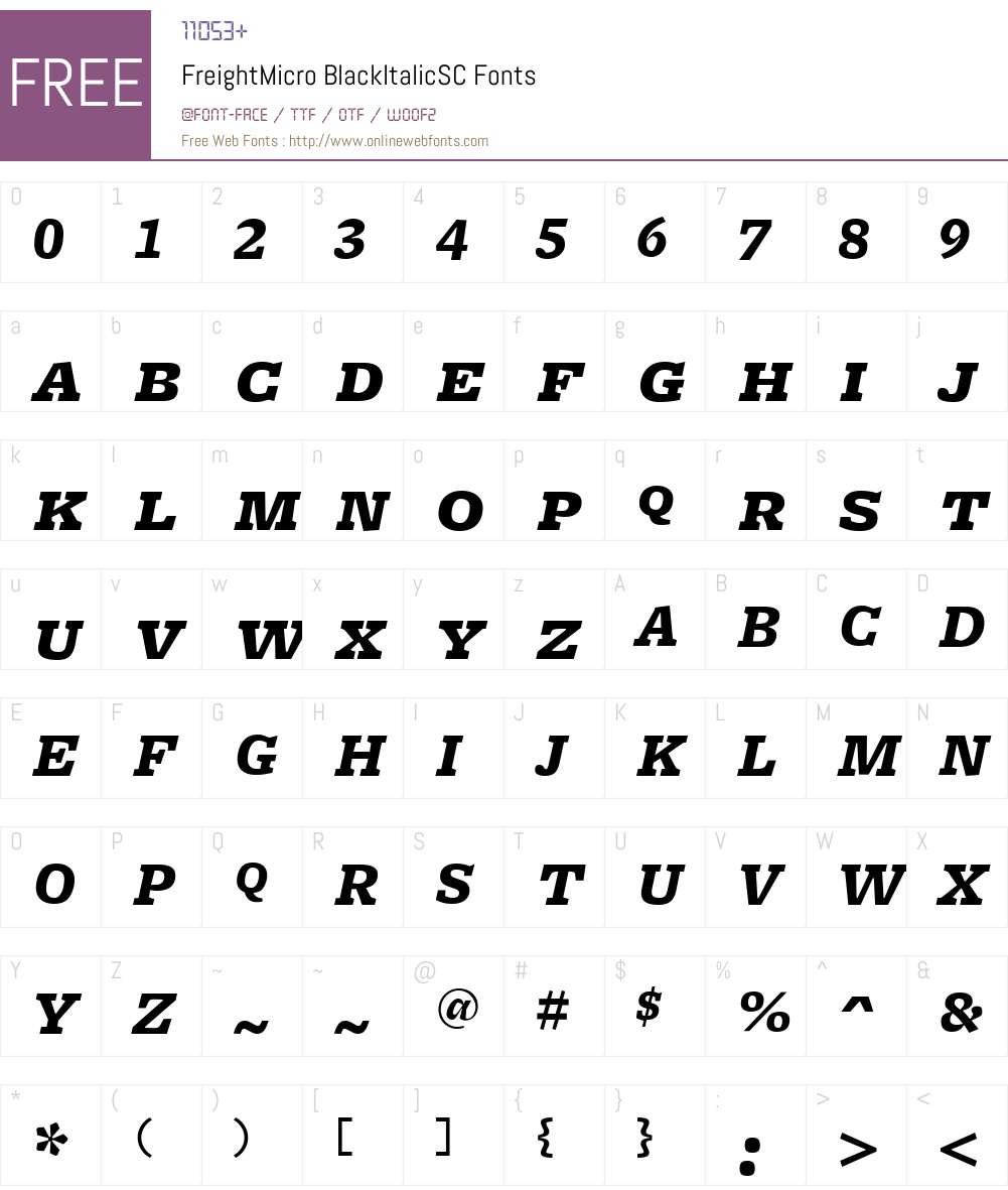 FreightMicro Font Screenshots