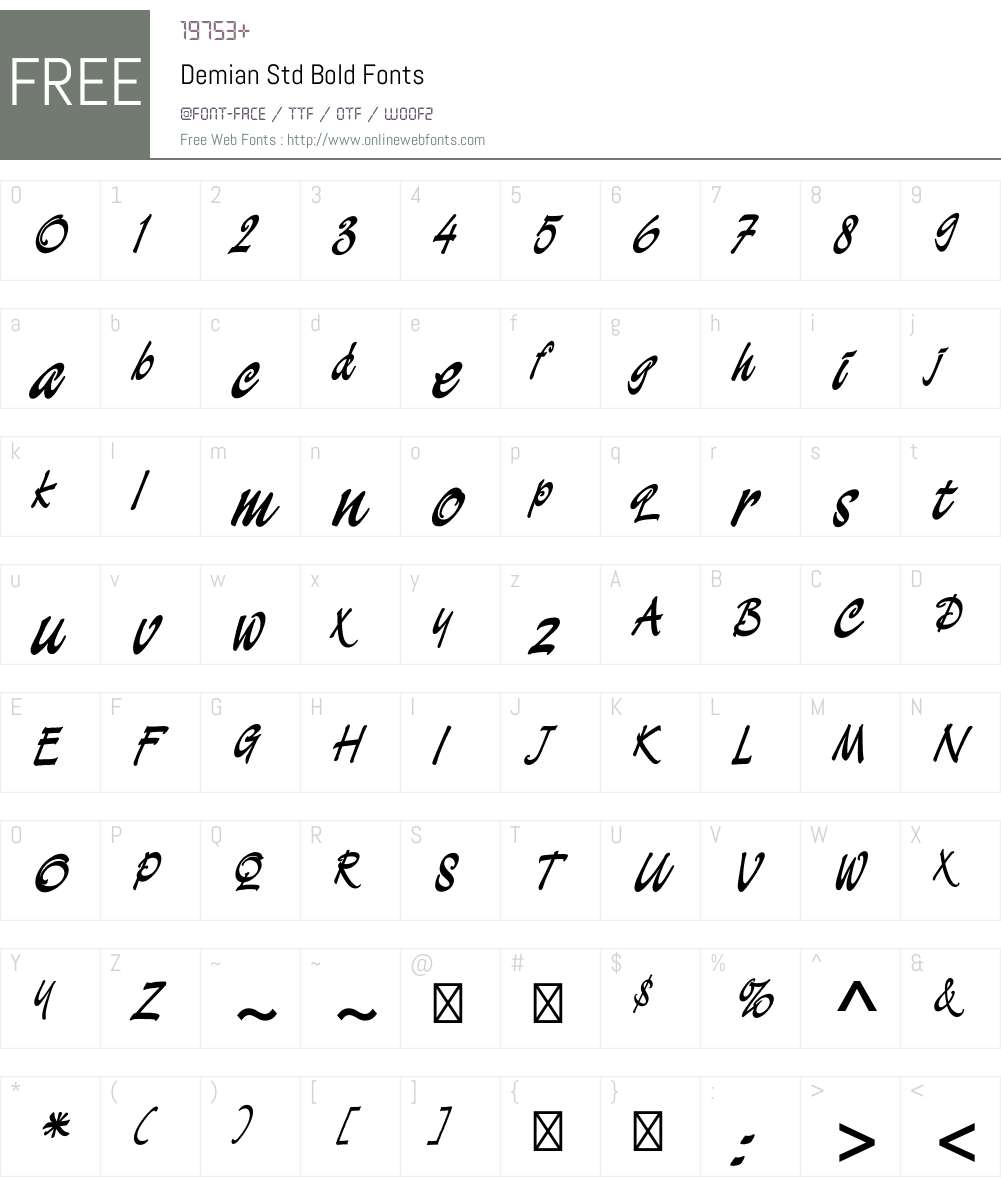 Demian Std Font Screenshots