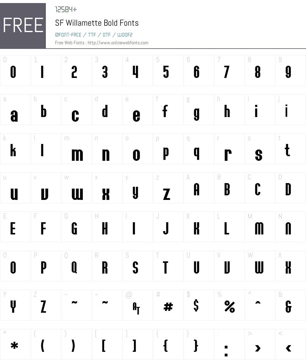 SF Willamette Font Screenshots