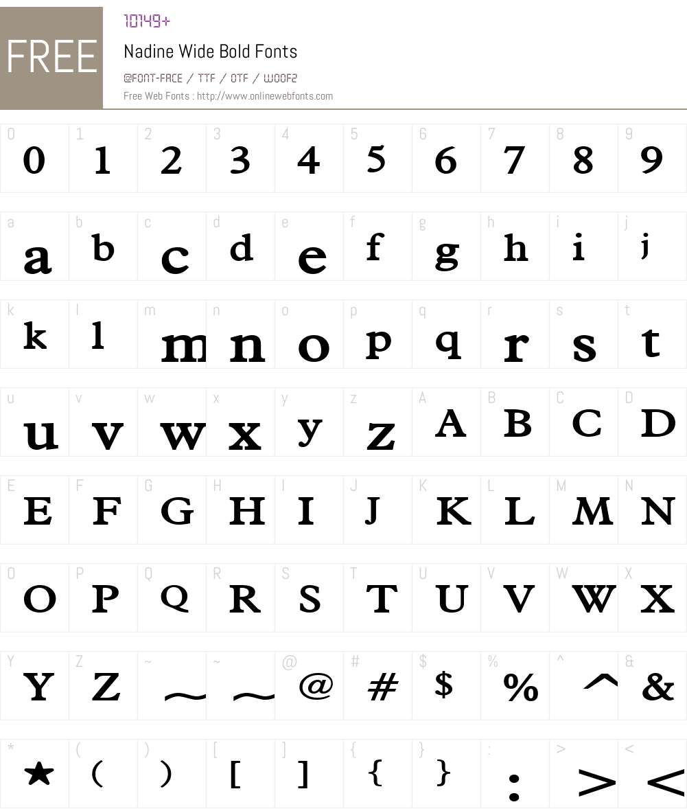 Nadine Wide Font Screenshots