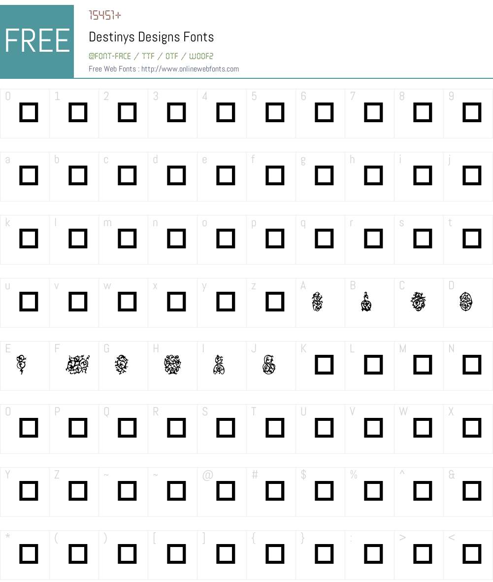 Destinys Designs Font Screenshots