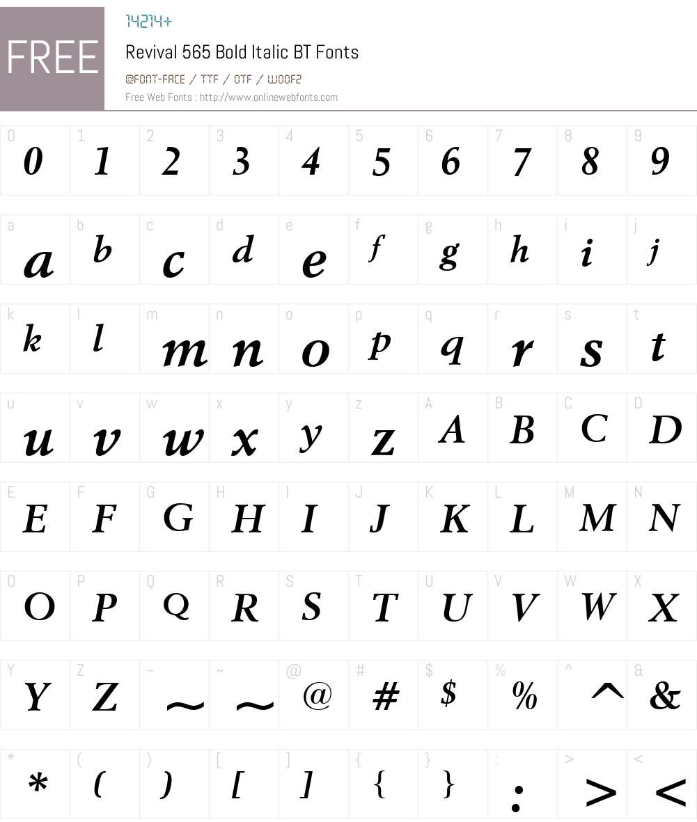 Revival565 BT Font Screenshots