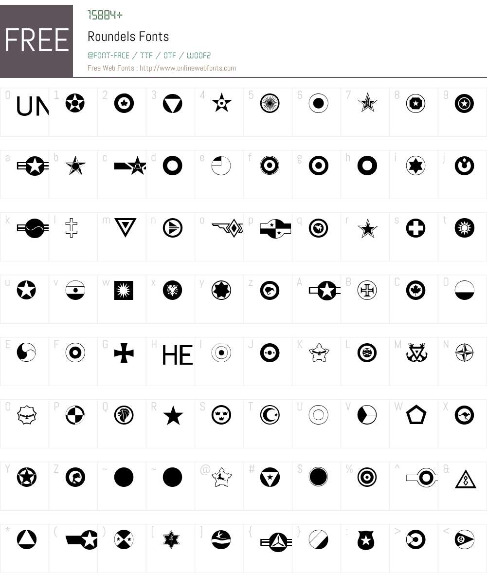 Roundels Font Screenshots