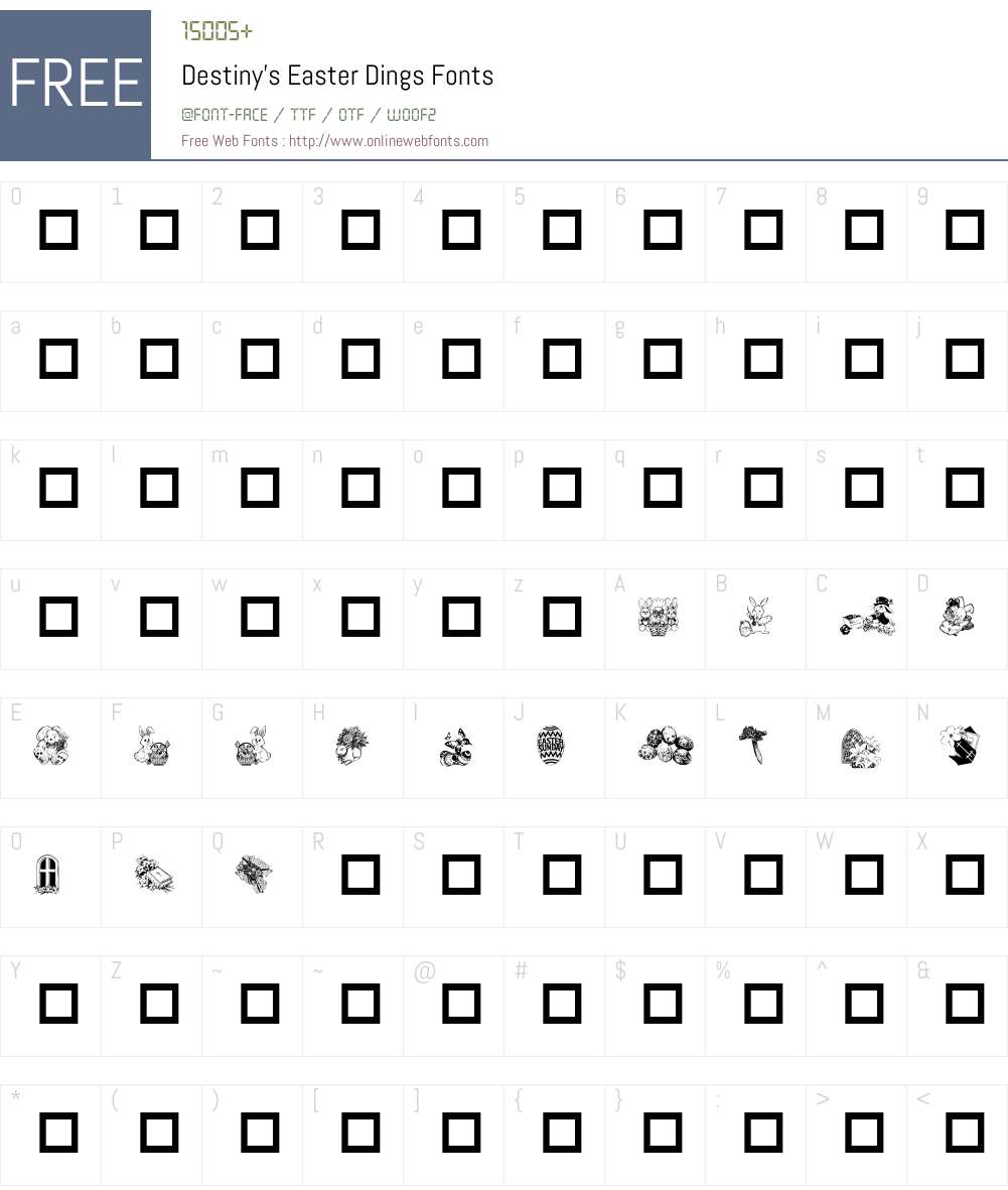 Destiny's Easter Dings Font Screenshots