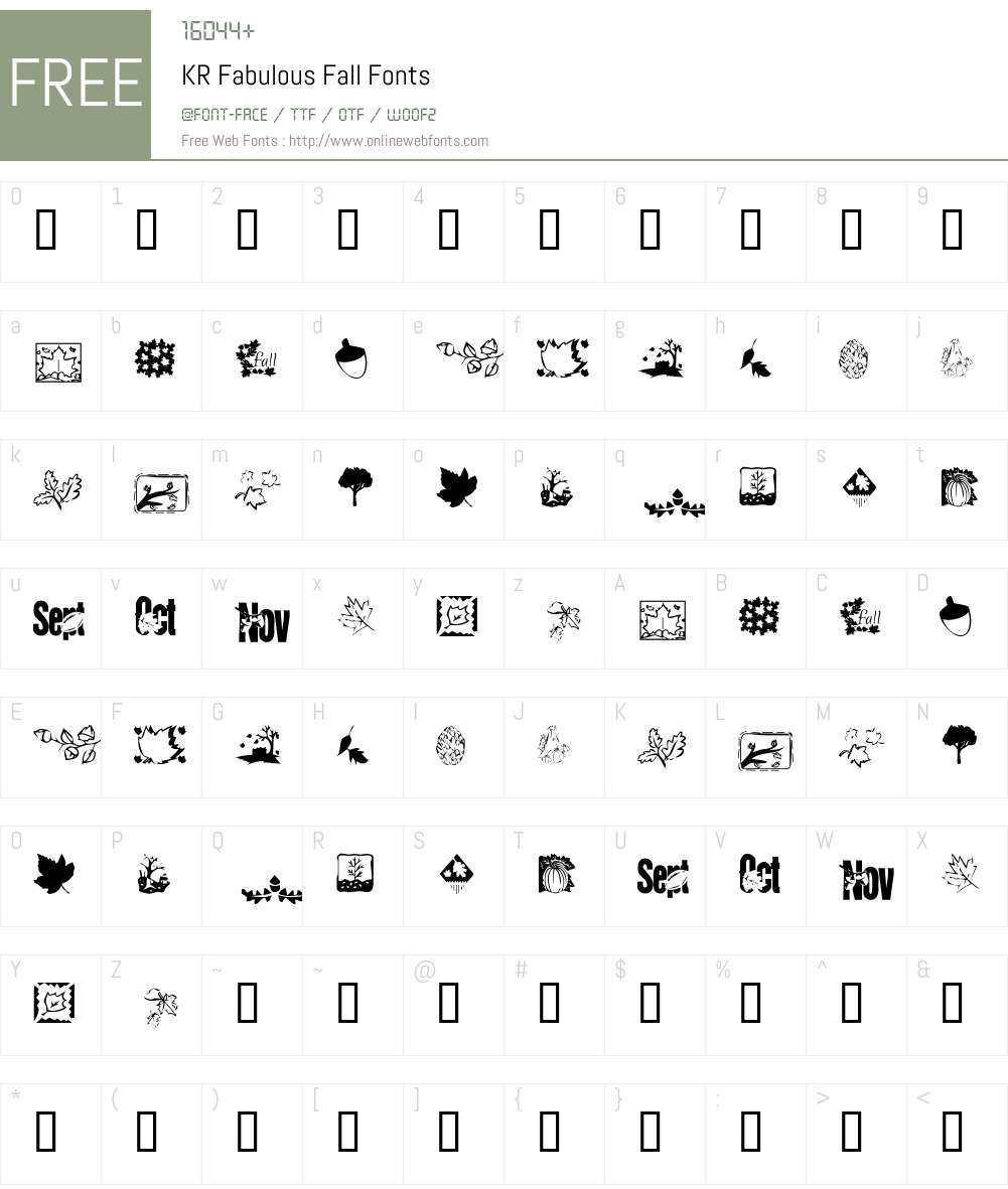 KR Fabulous Fall Font Screenshots