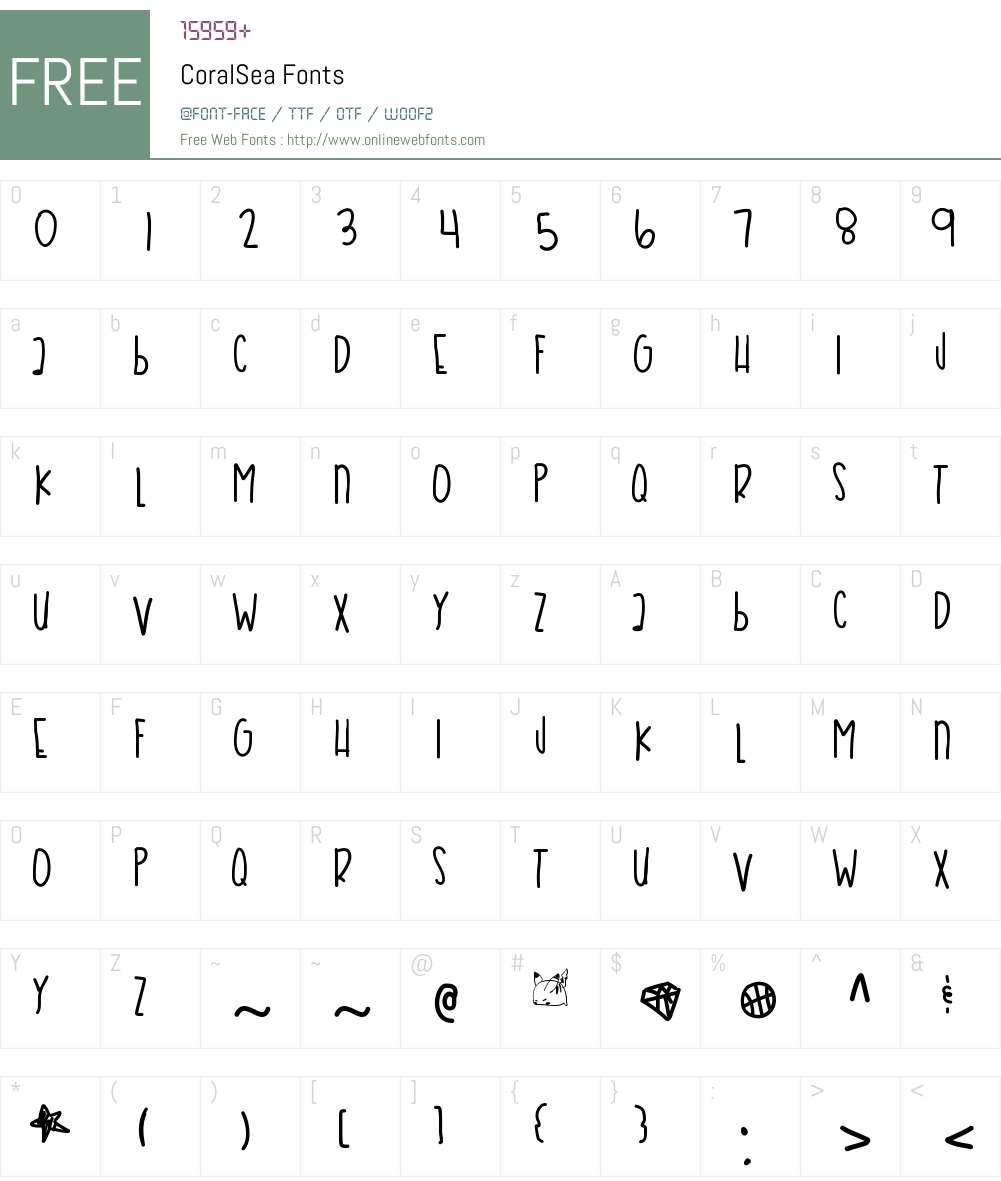 CoralSea Font Screenshots