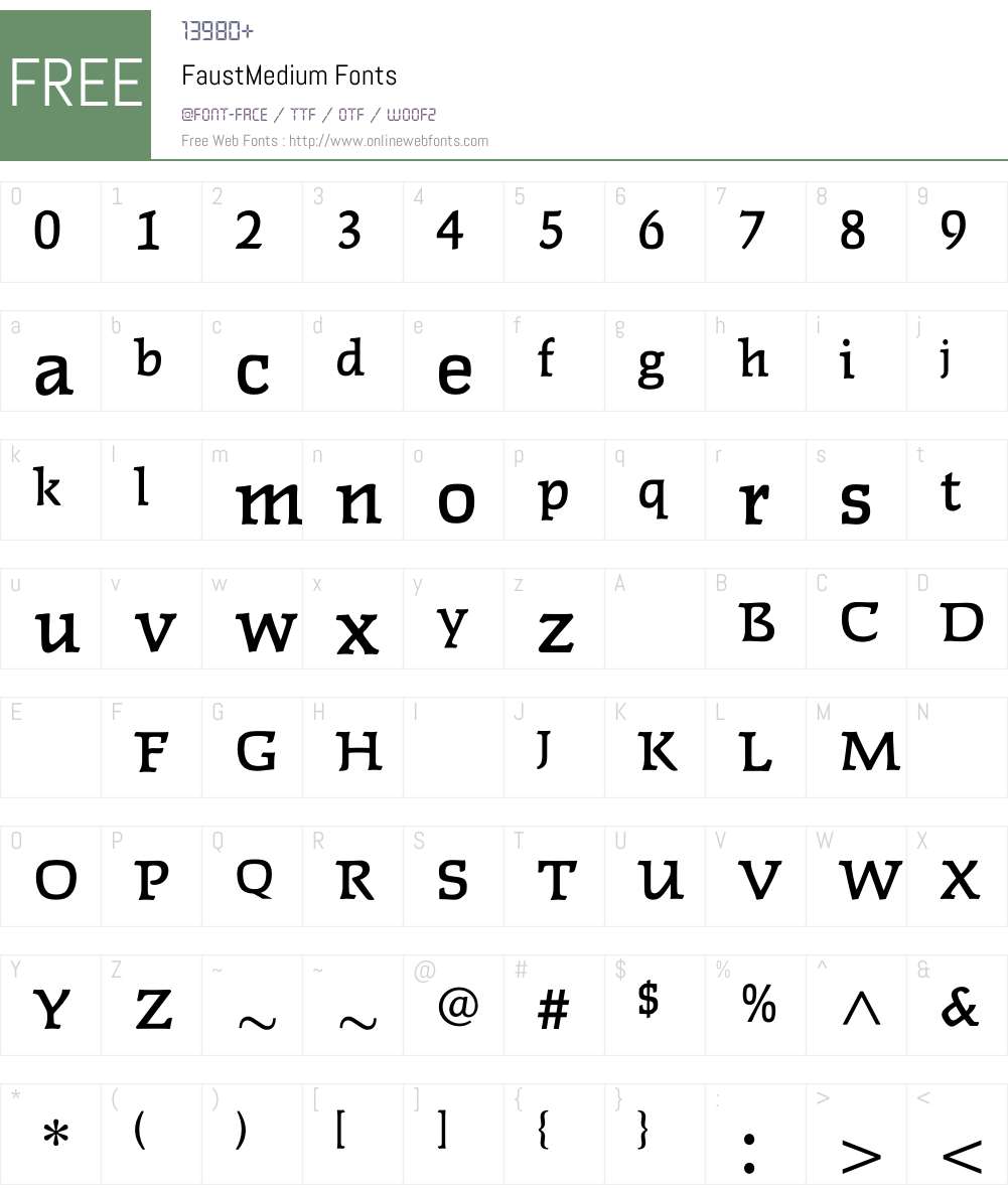 FaustMedium Font Screenshots